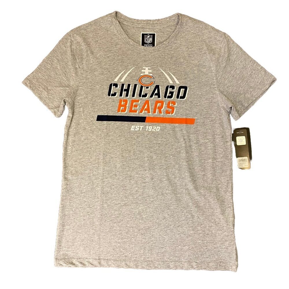 Chicago Bears Men’s Football T-Shirt Size M Gray Short Sleeves NFL Tee NWT $40